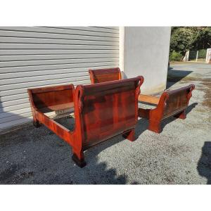 Pair Of Restoration Period Swan Neck Beds